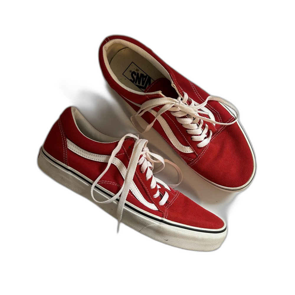 Vans Mens Sneakers Classic Old Skool Suede & Canvas Low Top Size 11 Red White